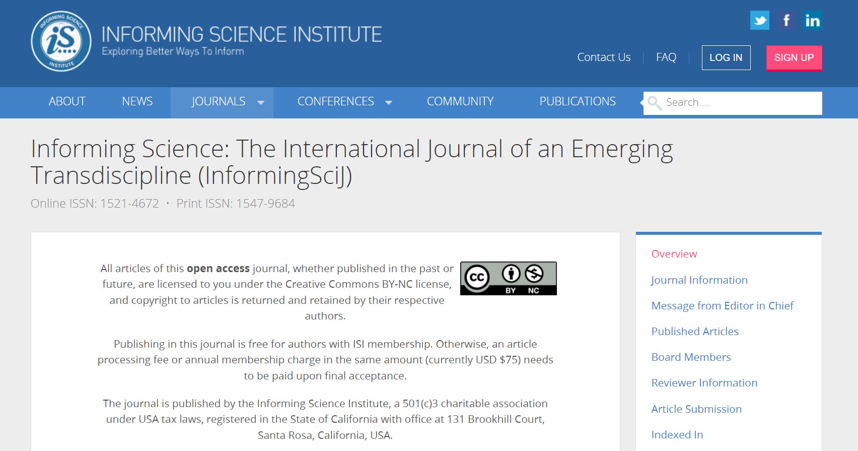 The International Journal of an Emerging Transdiscipline